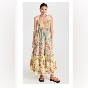 Free People Bluebell Cotton Mixed Prints Maxi Dress